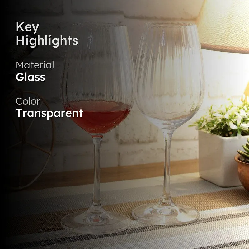 Delia Bohemia Crystal Red Wine Glasses (350 ML) - Set of Six - 2