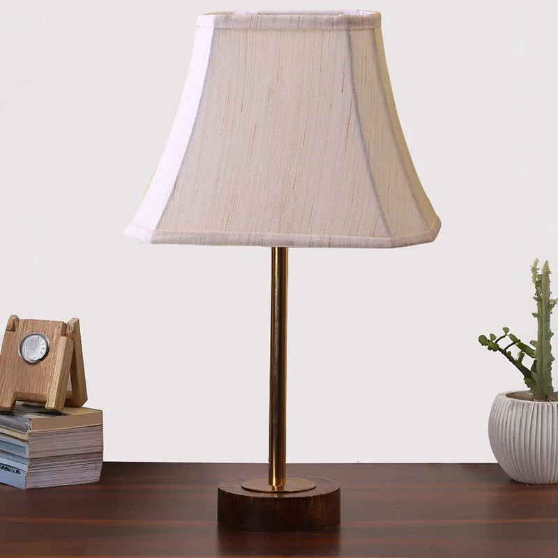 Ceylon Rodin Wooden Table Lamp - OffWhite,Gold,Brown media 3