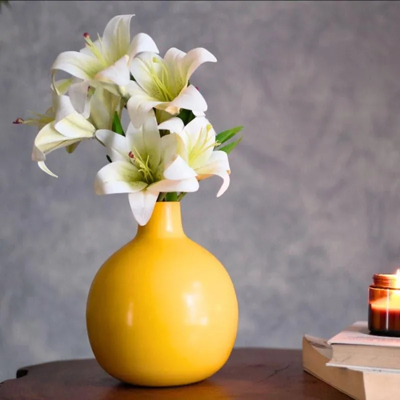 Ourania Metal Vase - Yellow media 1
