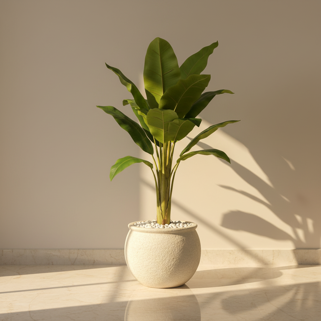 4.3 ft FreshForm Banana Plant With Black Fiber Pot - 3.44 Feet