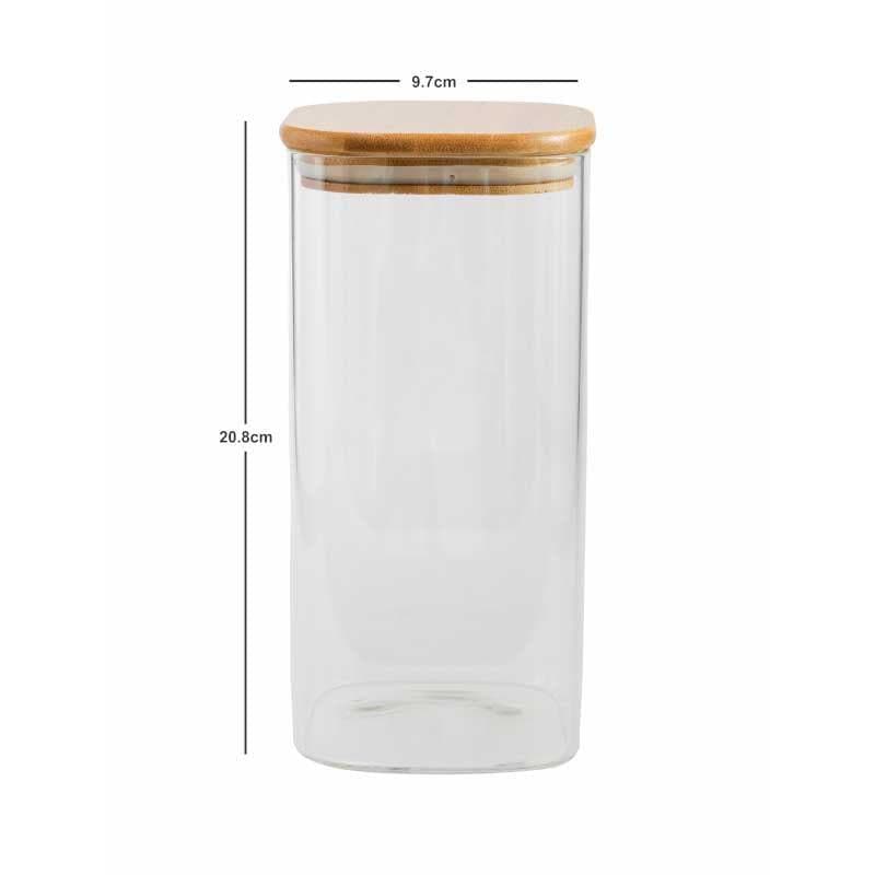 Aura Glass Jar With Wooden Lid (1580 mL Each) - Set Of Two media 4
