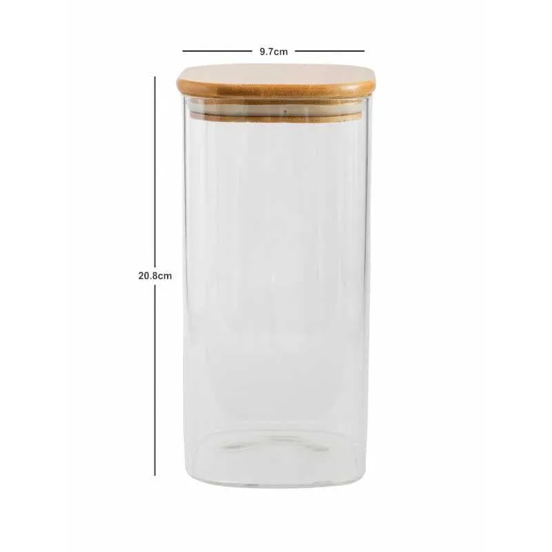 Aura Glass Jar With Wooden Lid (1580 mL Each) - Set Of Two media 4
