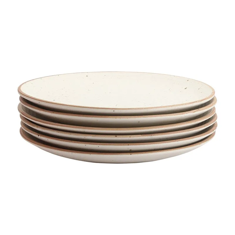 Brownline Off White Stoneware Dinner Plate - Set Of Six media 4