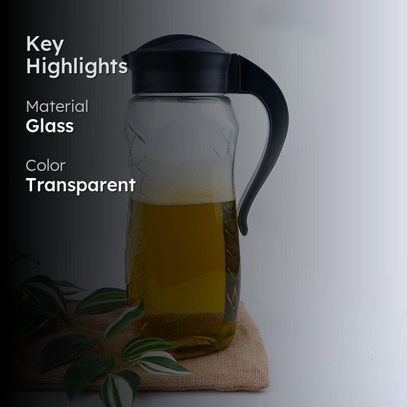 Domana Sema Transparent Jug With Lid (Black) - 1600 ML media 2