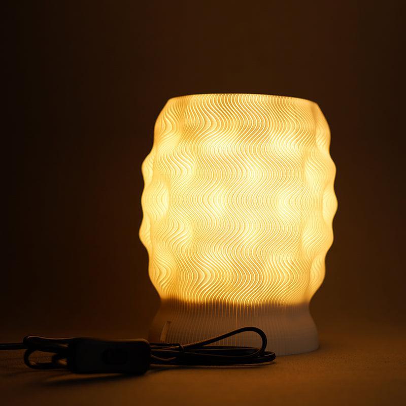 Eco Spark 3D Printed Table Lamp - White media 3