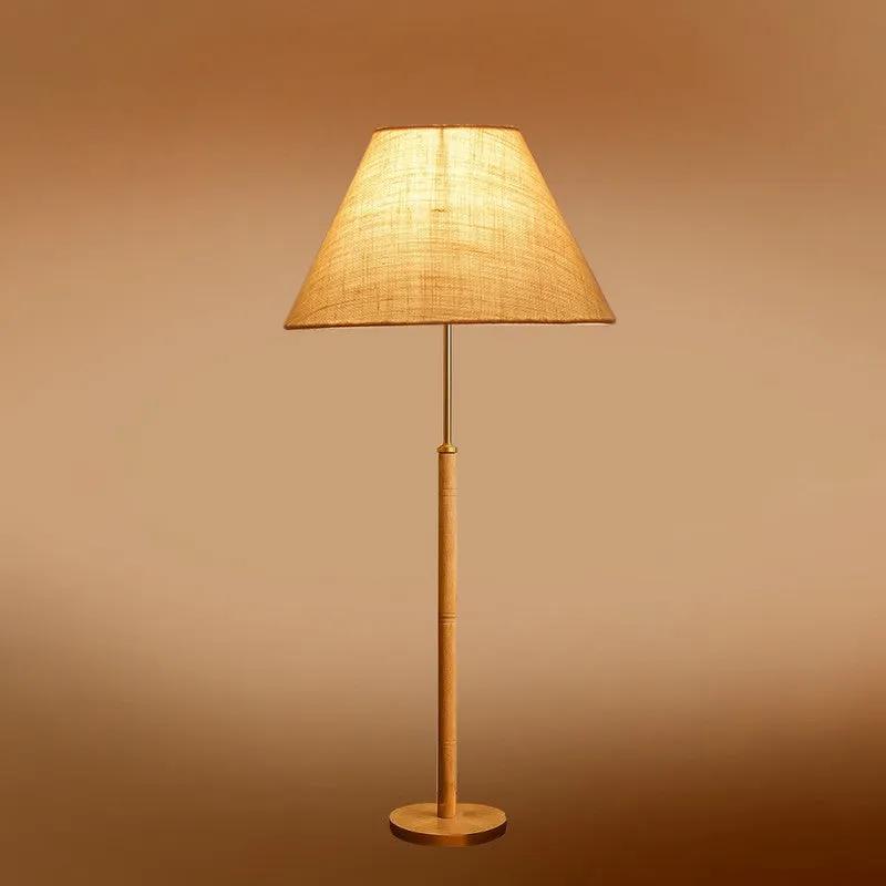 Earth Tone Wooden Floor Lamp - Beige media 6