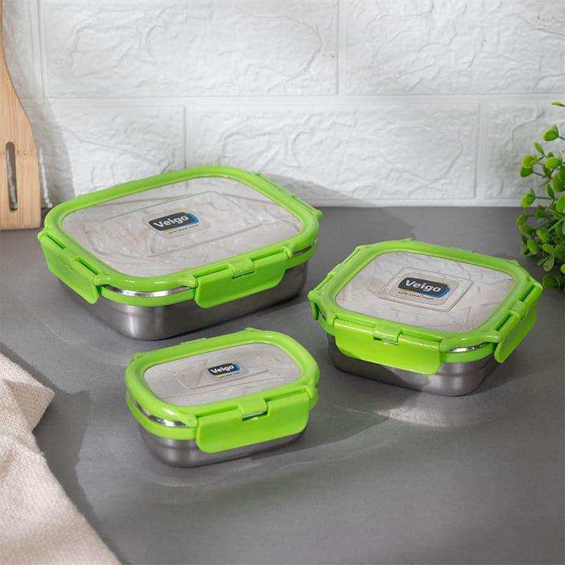 Savory Sam Green Lunch Box (550/300/150 mL) - Three Piece Set media 7