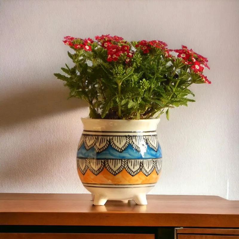 Druva Ethnic Planter - Blue & Yellow - 3