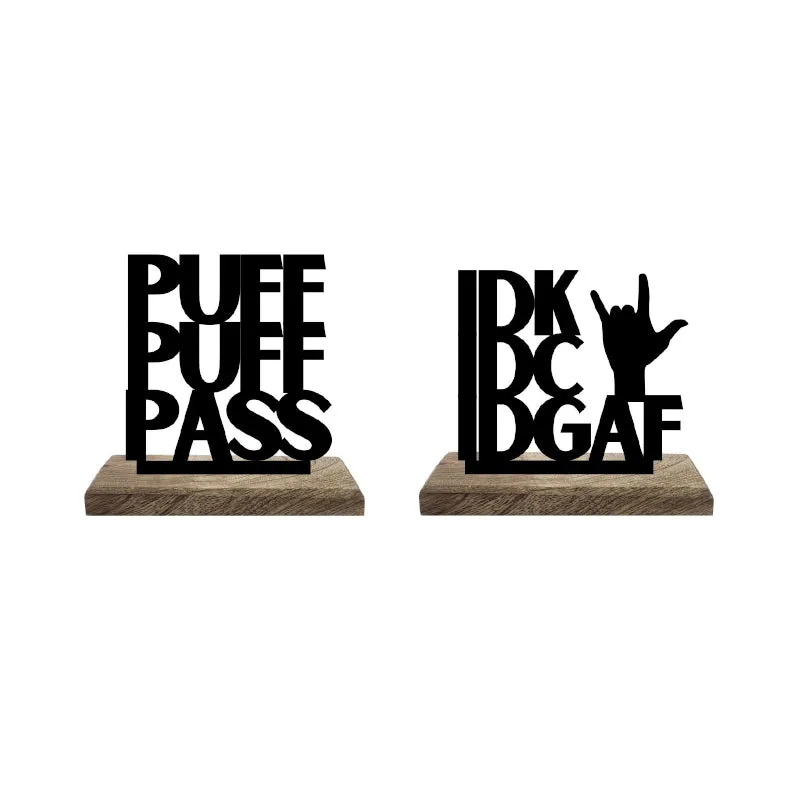 Chillaxing Attitude Typography Showpiece - Set Of Two media 5