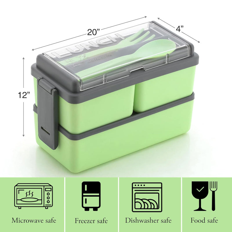 Disto Kids Lunch Box (1400 ML) - Green & Grey media 4