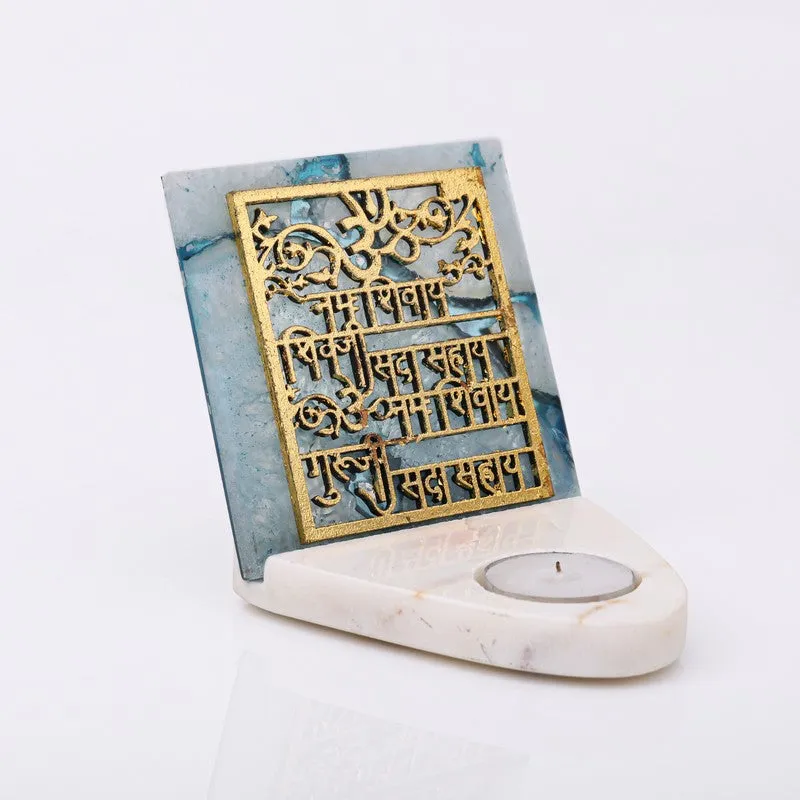 Om Namah Shivay Agate TeaLight Holder media 3