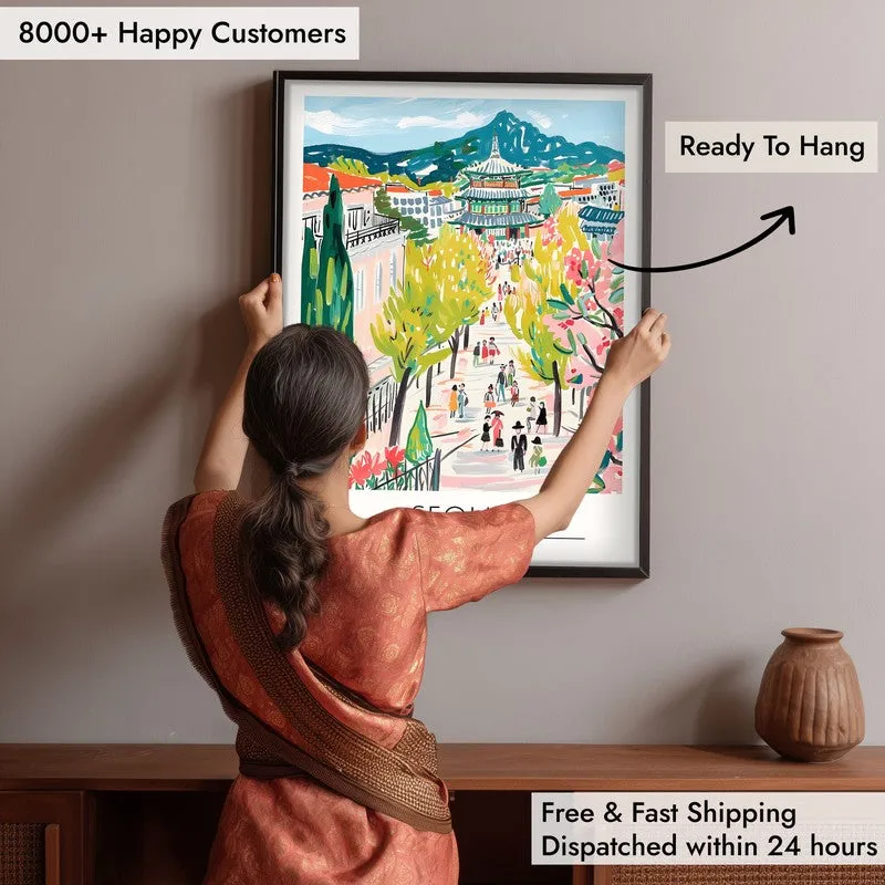 Vintage Seoul Framed Canvas Wall Painting media 6