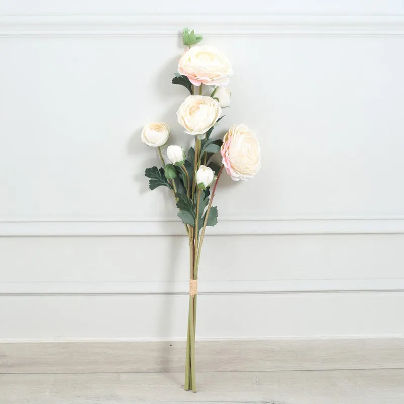 Florya Rose Fabric Artificial Flower - White media 3