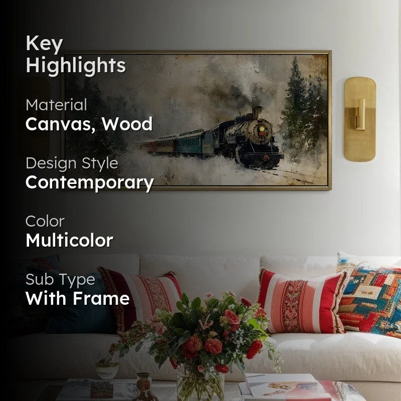 Frosted Pines Canvas Wall Painting With Frame media 2