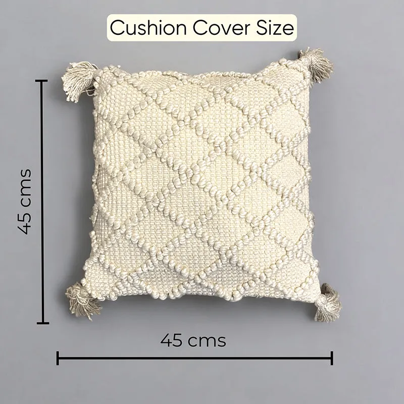 Plush Grid Tufted Cushion Cover (Beige) - Set Of Two media 6