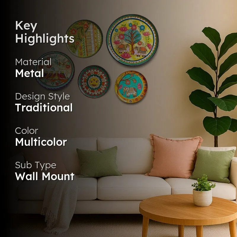 Mithila Wall Plates - Set Of Five media 2