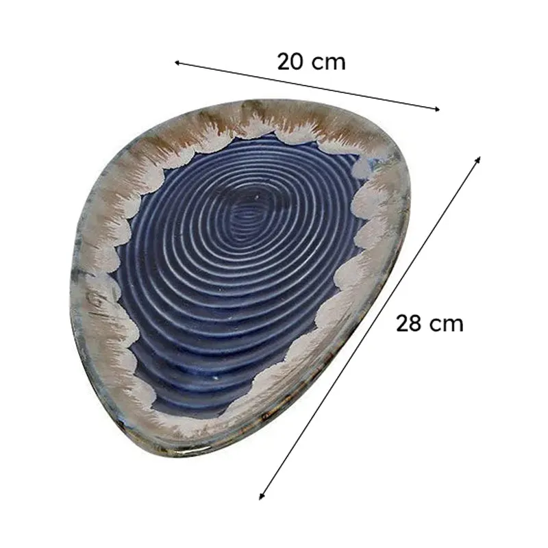 Halmi Oyster Handmade Ceramic Platter - Set of Two media 6