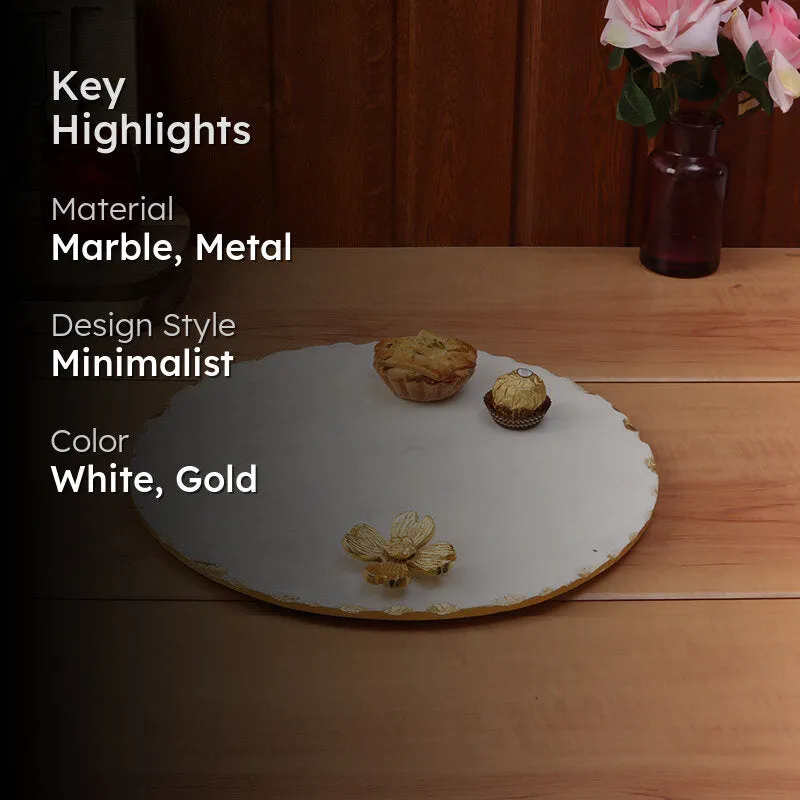 Scotia Flora Marble Platter - White media 2