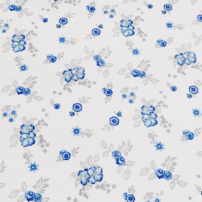 Breeze Floral Cotton Bedsheet (Blue) - 180 TC media 6