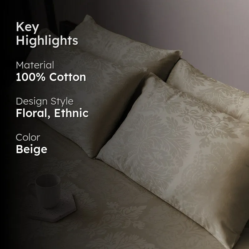 Symmetry Charm Jacquard Pillow Cover (Beige) - Set Of Two media 2