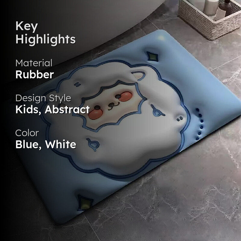Cloudy Sheep Anti-Skid Rubber Bath Mat media 2