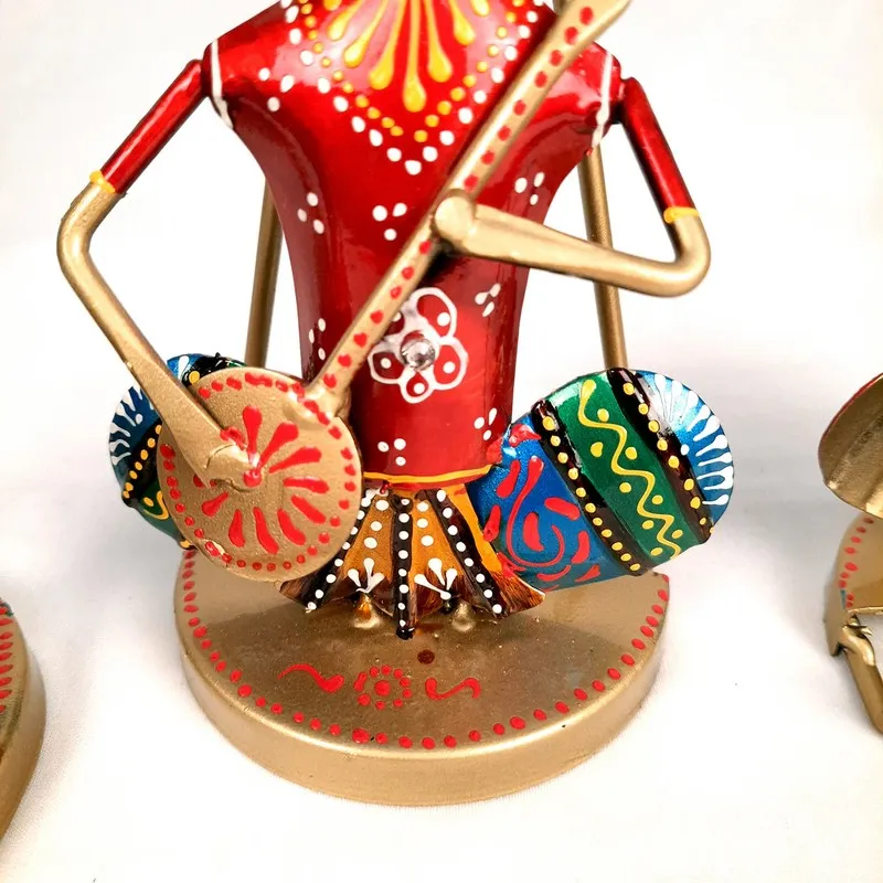 Rajasthani Folk Musician Iron Wall Accents - Set Of Three media 7