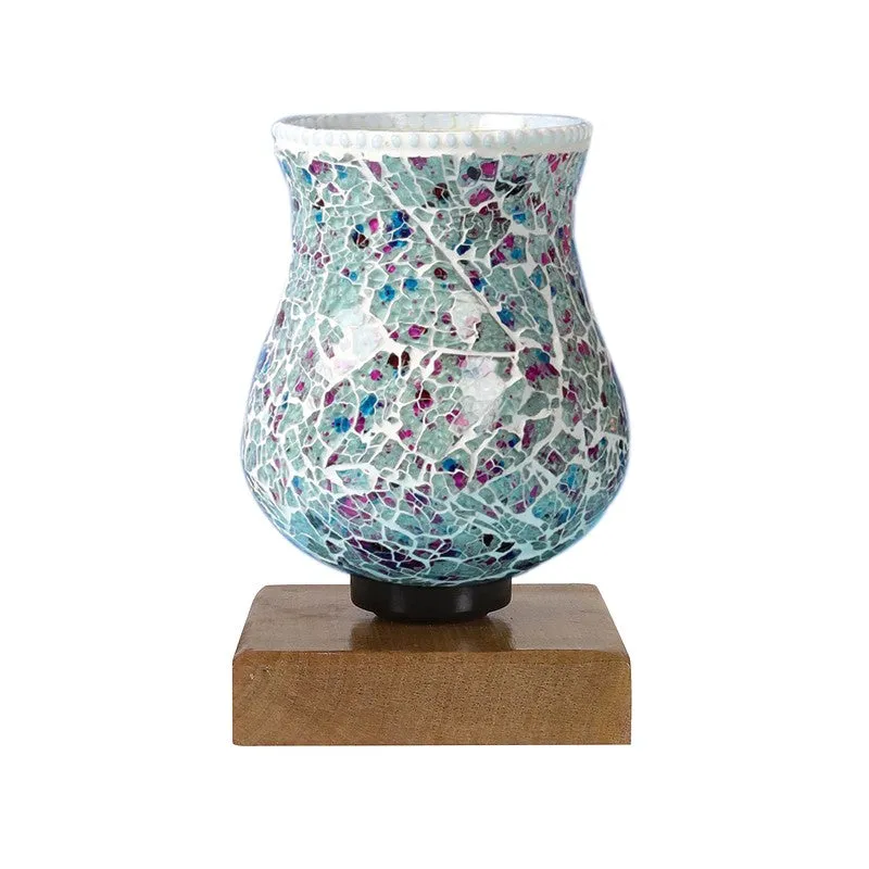 Auraora Mosaic Glass Table Lamp With Wooden Base - Multicolor media 5