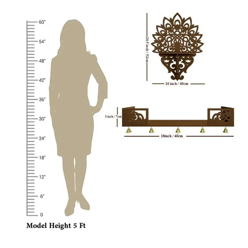 Prarthana Space Mandir with Shelf (Brown) media 6