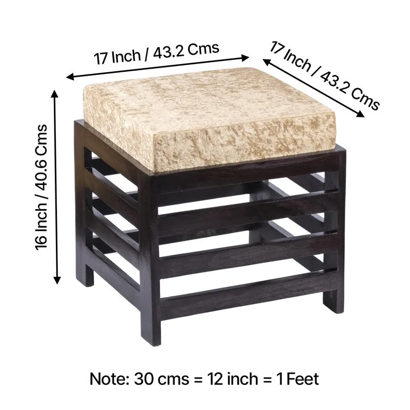 Vavex Sheesham Wooden Bench with Stool (Beige) - Two Piece Set media 11