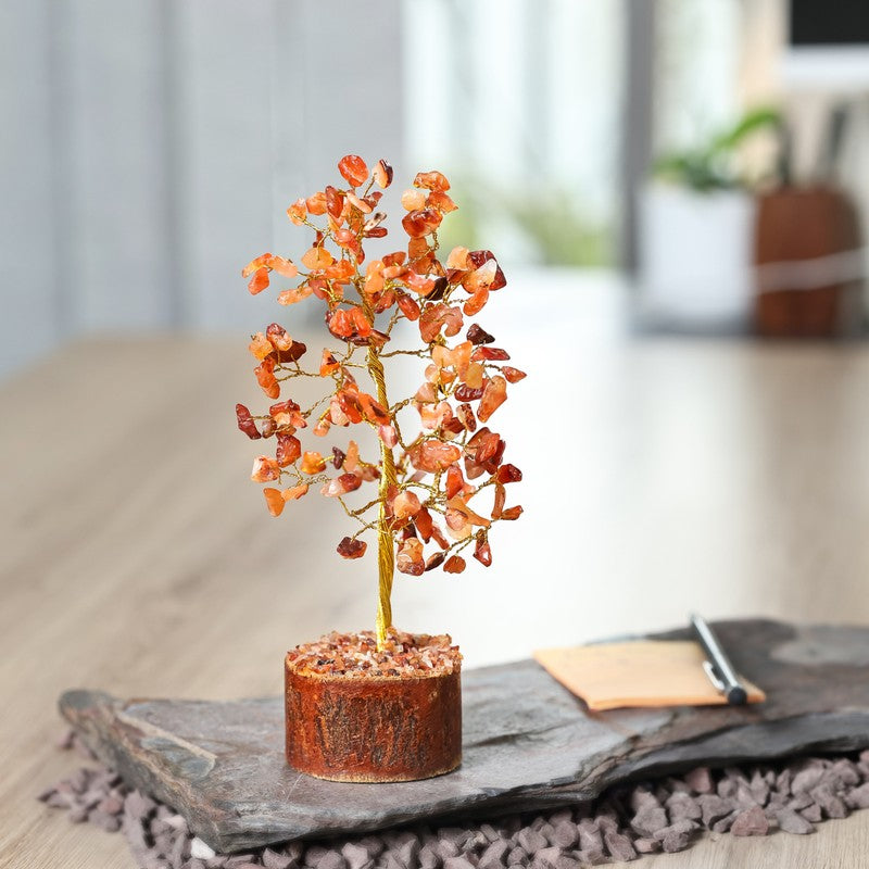 Energizing Carnelian Gemstone Tree Decorative Showpiece media 3