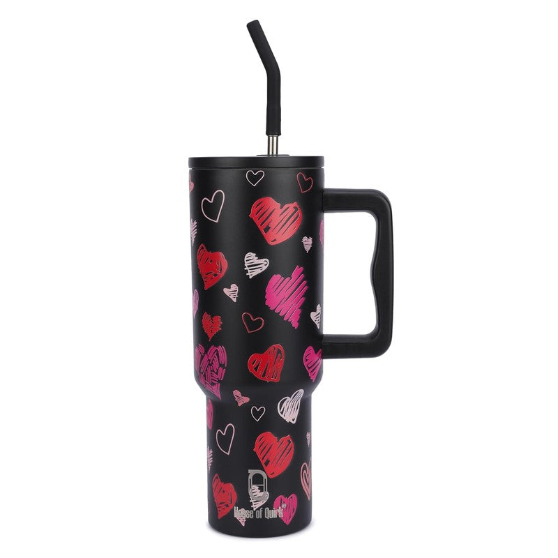 Heart Shale Stainless Steel Tumbler (1200 ML) - Black media 3