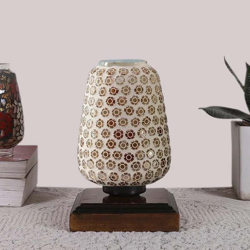 Miraelle Glass Table Lamp With Wooden Base - Multicolor media 4