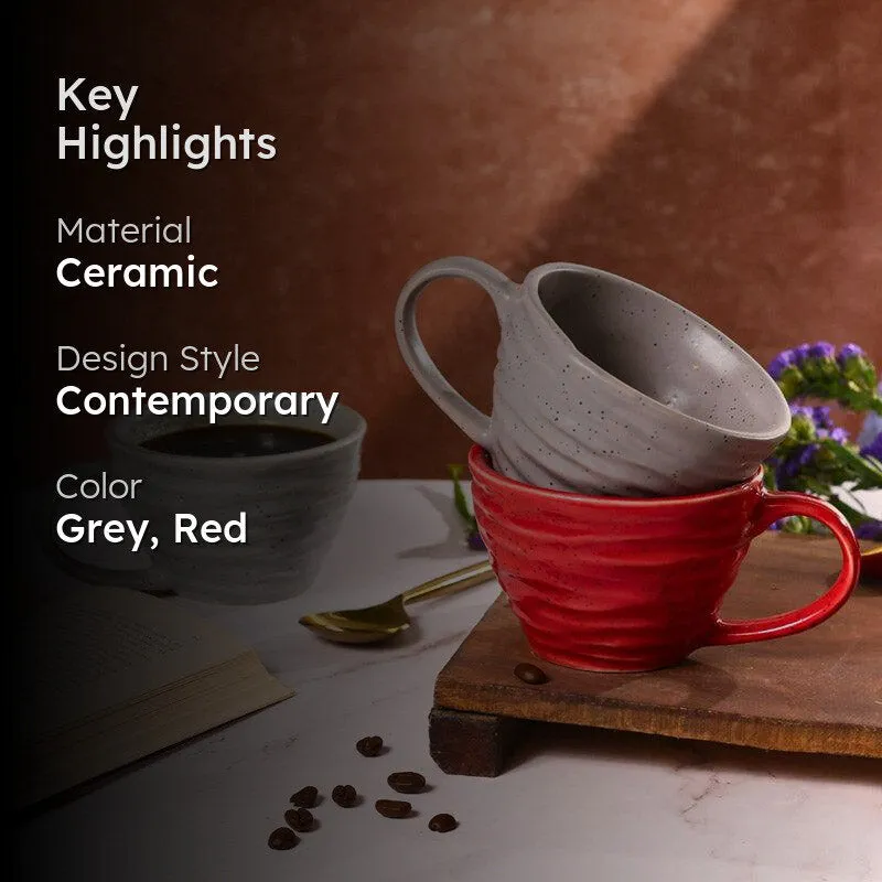 Mayla Ceramic Coffee Mug (220 mL Each) - Set of Two media 2