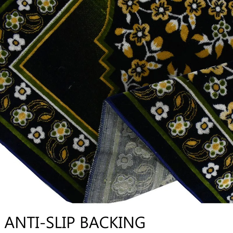 Noorzen Velvet Prayer Mat - Yellow,Black media 5