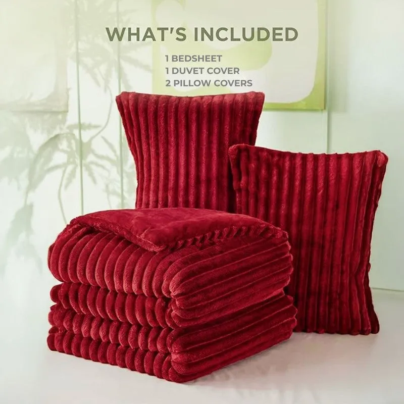 Pure Drape Comfort (Maroon) Bedding Set - Four Piece Set media 6