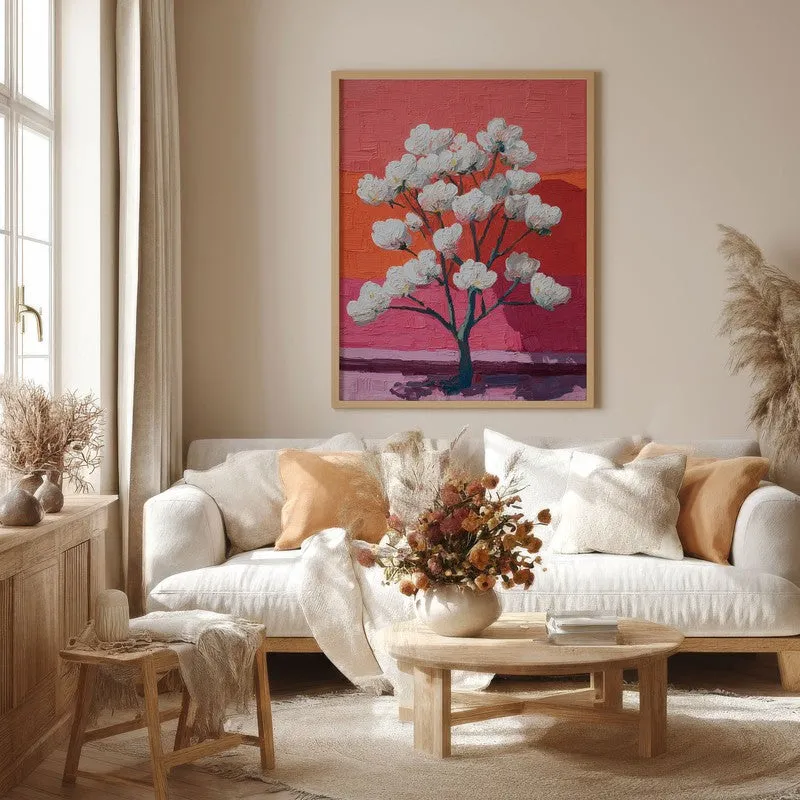 Pixelated Flora Canvas Wall Painting - Brown Frame media 4