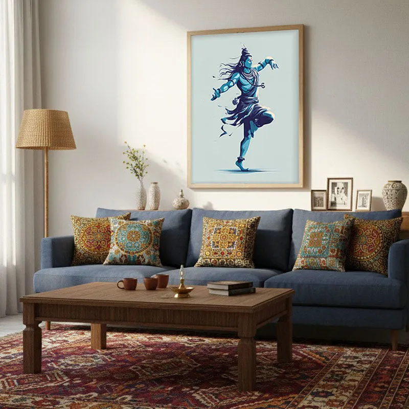 Shiva Tandava Divine Archival Paper Wall Art - Natural Brown Frame media 4