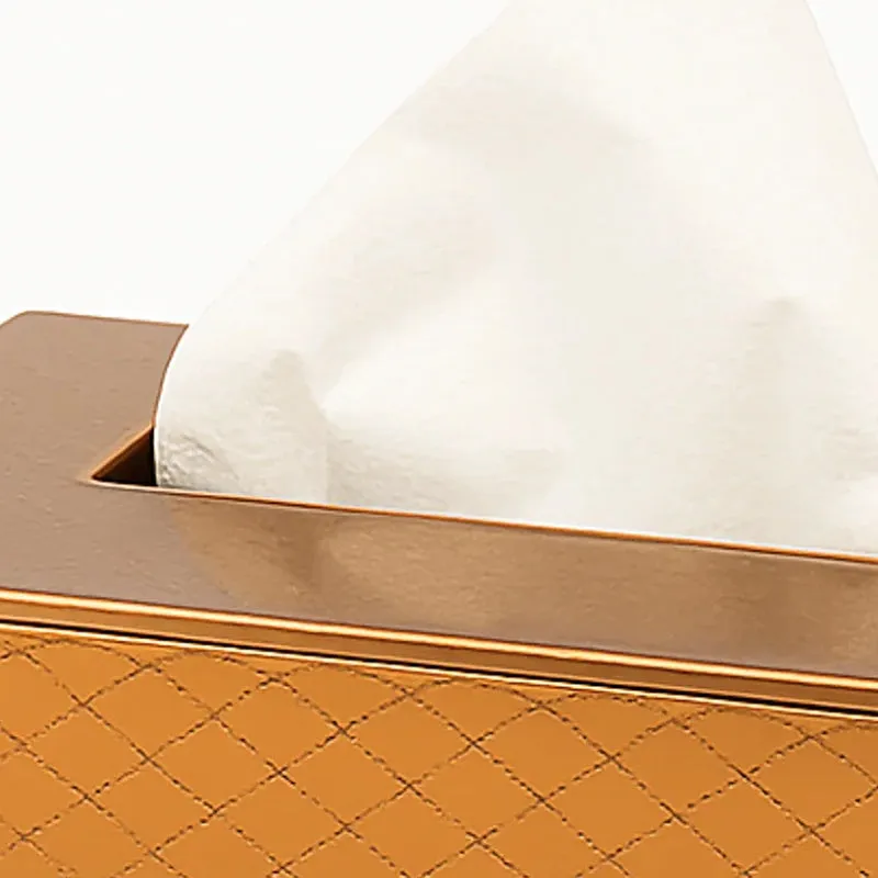 Aurin Faux Leather Tissue Box - Gold media 5