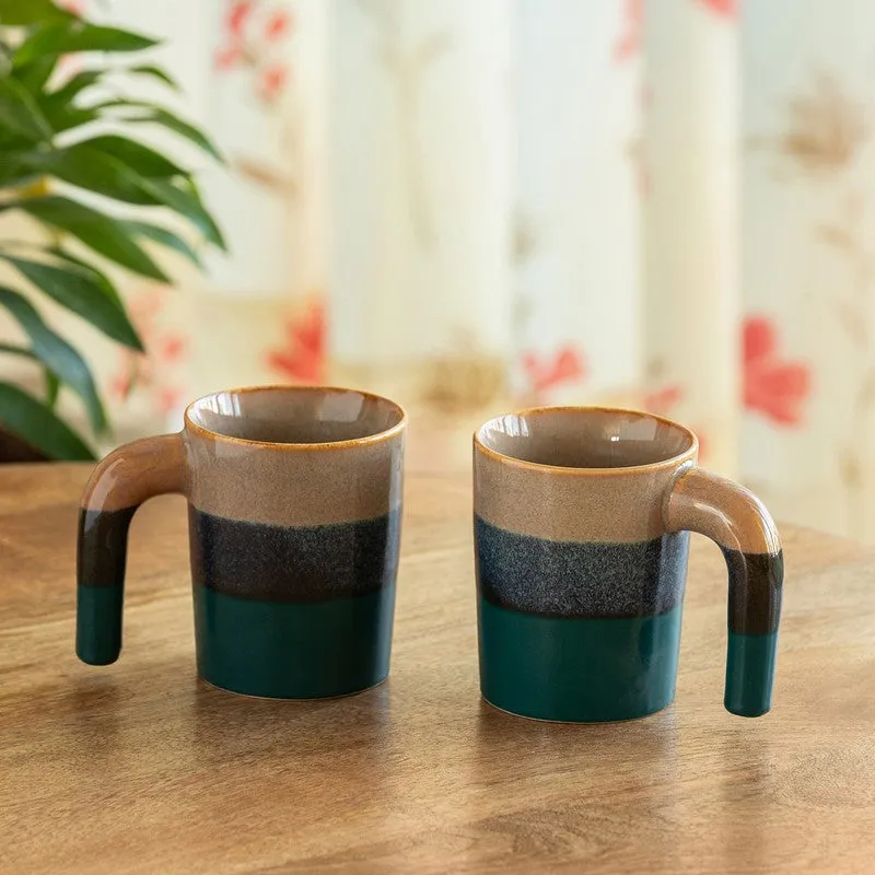 Two Toned Ceramic Coffee Mug (300 Ml Each) - Set Of Two media 1