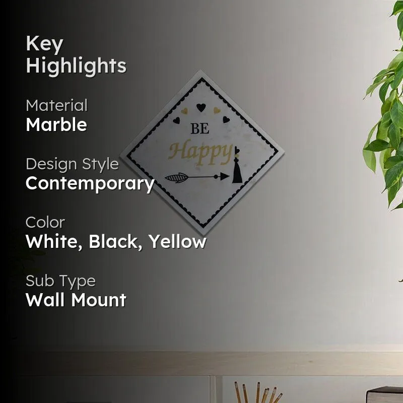 Happy Be Happy Printed Marble Wall Accent media 2
