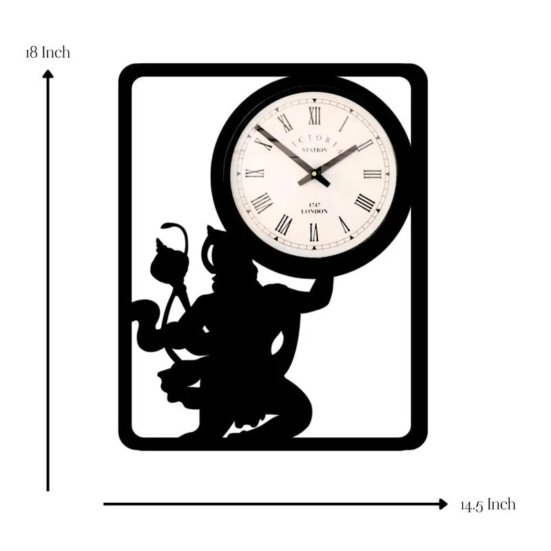 Jai Hanuman Steel Analog Wall Clock - Black media 7