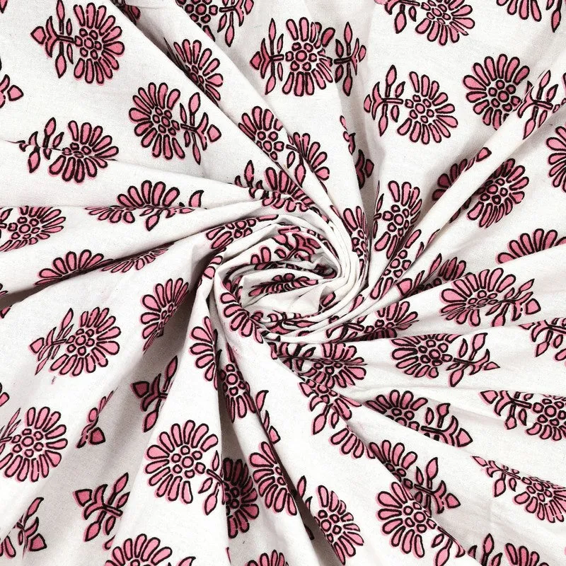 Designio Cotton Bedsheet (Pink,White) - 240 TC media 5