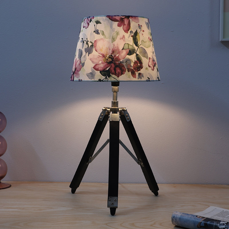 Lumikko Fold Tripod Mango Wood Table Lamp - Multicolor