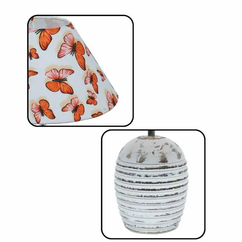Monarch Relm Fabric Table Lamp - Orange,White media 5
