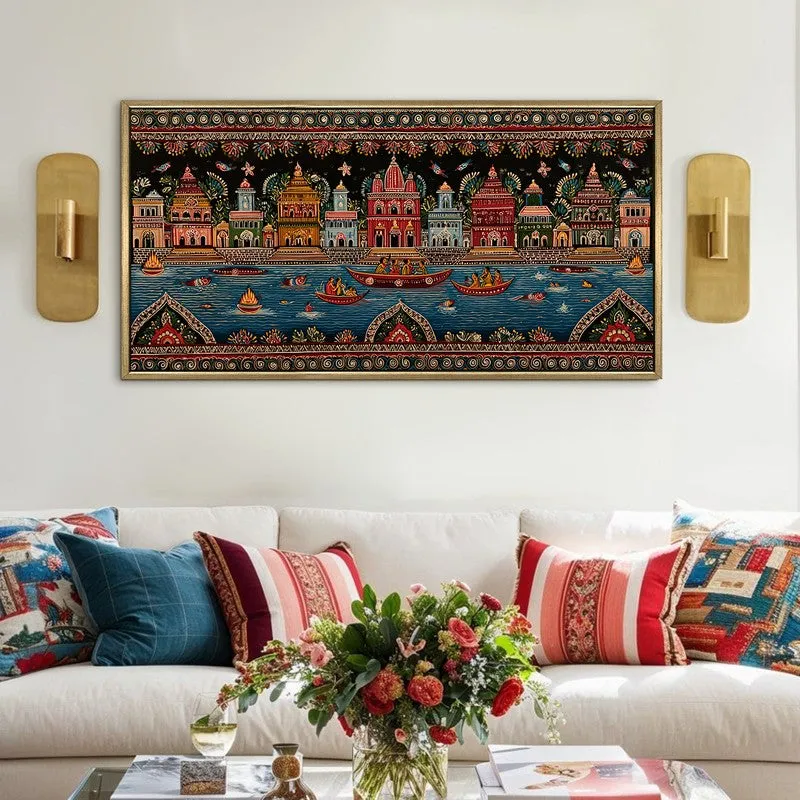 Rhythms of the Banaras Folk Wall Art media 3