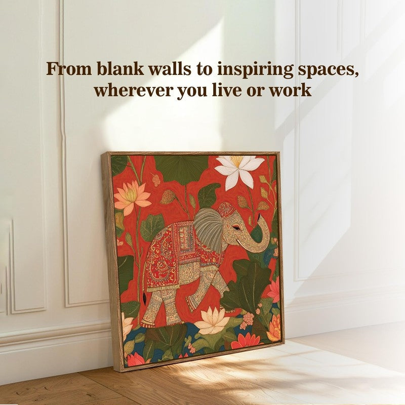 Cultural Gajraj Canvas Wall Art With Frame media 8