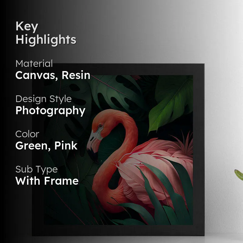 Hidden Flamingo Wall Art With Resin Frame media 2
