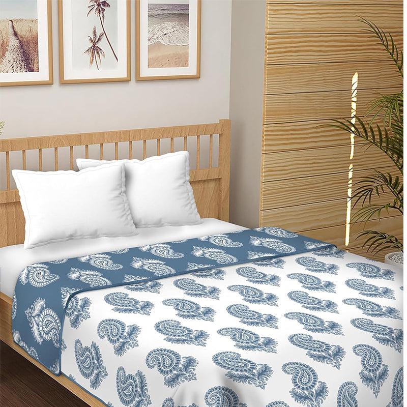 Jaamni Reversible Cotton Dohar (Blue)  - 180 GSM media 3