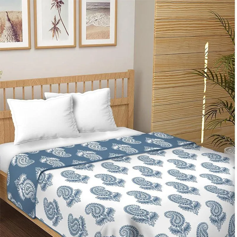 Jaamni Reversible Cotton Dohar (Blue)  - 180 GSM media 3