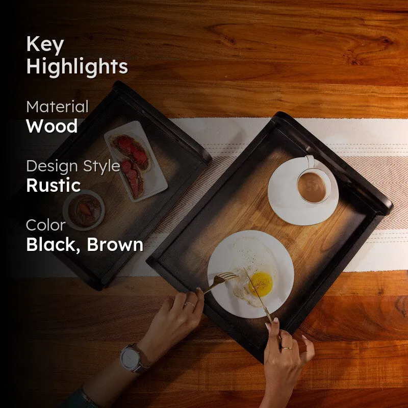 Rustic Nest Multipurpose Tray - Set Of Two media 2